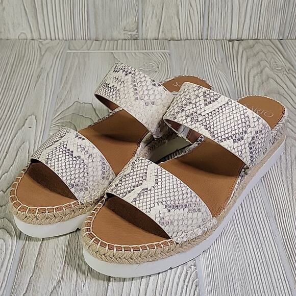 Franco Sarto Cappy Platform Slide Sandals Leather Snakeprint Womens Size 11 NEW - Picture 11 of 14